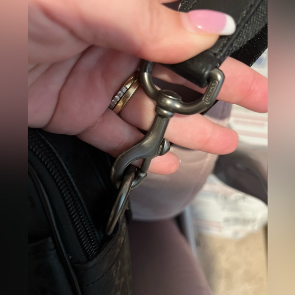 Coach Men's Business Bag Micro Signature Black PVC Razor Messenger Laptop Bag - Picture 11 of 14